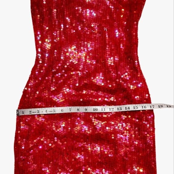 ❤️Sold❤️Vintage Jeanette Kastenberg St Martin Sequin Red Cocktail Party Dress - Picture 10 of 16